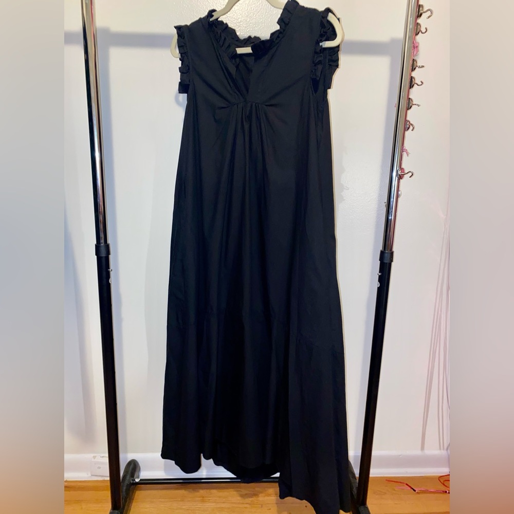 Chepe Italy Black Maxi Ruffle Dress